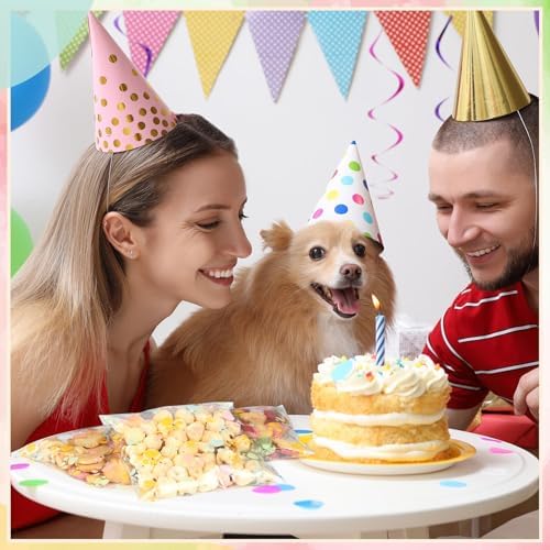 Pasimy 200 Pcs Dog Paw Treat Bags, Clear Self Adhesive Pastel Color - Image 4
