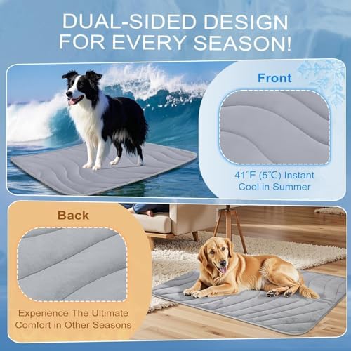 Cozyide Dog Cooling Mat, Q-Max>0.45, 28" L x 22" W, Dark Grey - Image 3