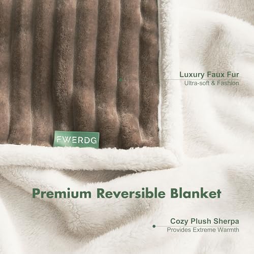 Waterproof Twin Blanket for Bed - Washable Large Dog Blankets for Bed Protector, Thick Cozy Fleece Calming Pet Blankets for Indoors & Outdoors, Brown, 60"x80" - Image 4