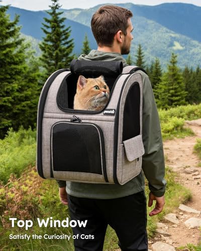 pecute Cat Backpack Expandable, Cat Backpack for Cat with Breathable Window - Image 4