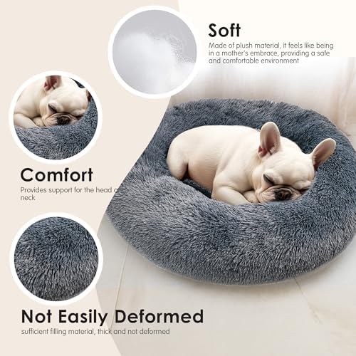 Extra Large Dog Beds, 36in Human Dog Anxiety Relief Comfort Bed (Dark Grey) - Image 4