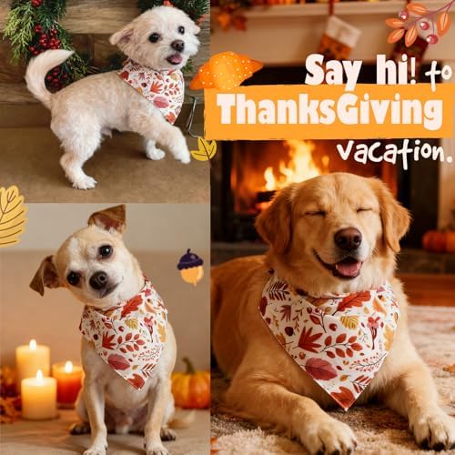 Fall Dog Bandana Colorful Autumn Leaf Theme, X-Large Pets 75-150lbs - Image 3