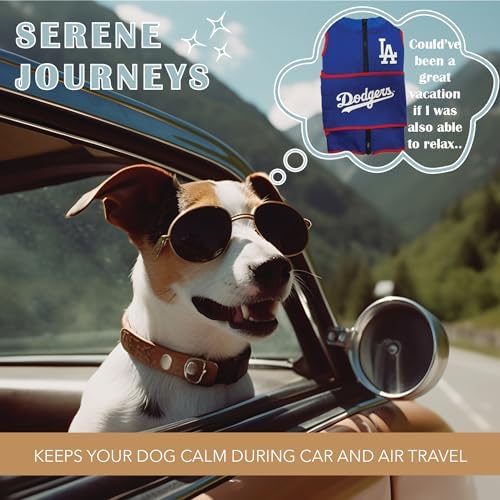 MLB Los Angeles Dodgers Dog Anxiety Shirt Calming Soothing Vest for Dogs Cats with Anxiety, Fears, Fireworks, Loud Noises, Dark, Lonely Keeps Dogs Calm & Feeling Safe, Relaxing Jacket X-Small - Image 5