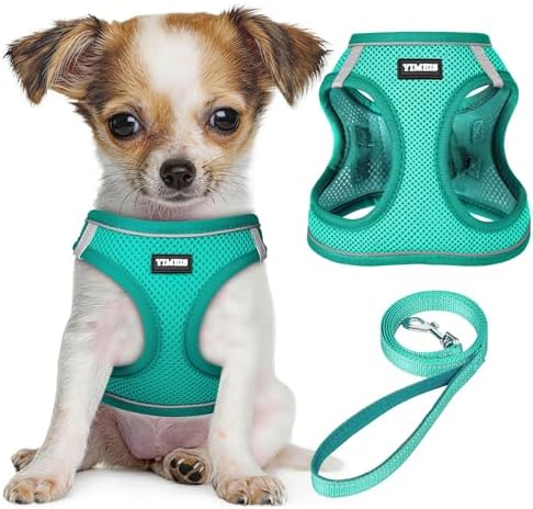 No Pull Dog Puppy Harness and Leash Set Reflective Mesh Vest X-Small by YIMEIS