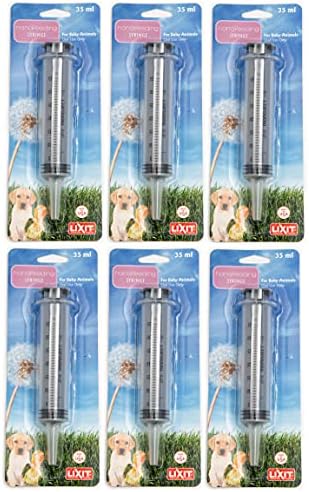 Lixit Hand Feeding Syringes for Puppies, Kittens, Rabbits and Other Baby Animals (35ML Pack of 6) by Lixit
