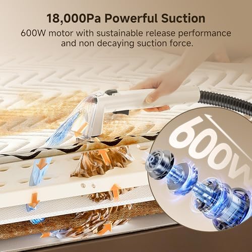 Uwant Carpet Cleaner Machine 18Kpa Portable Carpet Cleaner for Cars Couch, 2in1 Water Tank Upholstery Cleaner, Spot Cleaner with Cleaning Tools, 2.4 Liter Set of 1 - Image 2