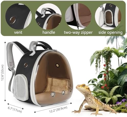 Guinea Pig Carrier, Guinea Pig Backpack with Clear Bubble Window (Black-Polarize, Backpack) - Image 2