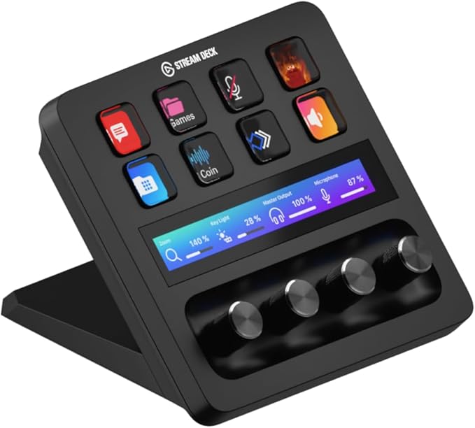Elgato Stream Deck +, Audio Mixer and Studio Controller | LCD keys, dials and touch strip, Multi actions and smart profiles, Unlocks Wave Link mixing, Works with Mac and PC by Elgato
