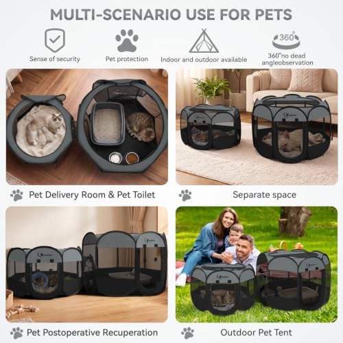 Dog Cat Playpen 2-in-1 Indoor Outdoor for Puppy Pet Recovery After Surgery - Image 3