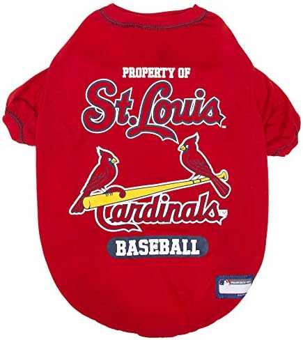 MLB Saint Louis Cardinals Dog T-Shirt, X-Large. - Licensed Shirt for Pets Team Colored with Team Logos. - Premium Stretchable Materials for The Comfort of Your Dog & cat. by PETSFIRST