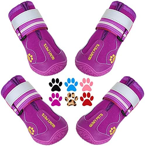 QUMY Dog Shoes for Hot Pavement, Dog Snow Boots & Paw Protectors for Winter by QUMY