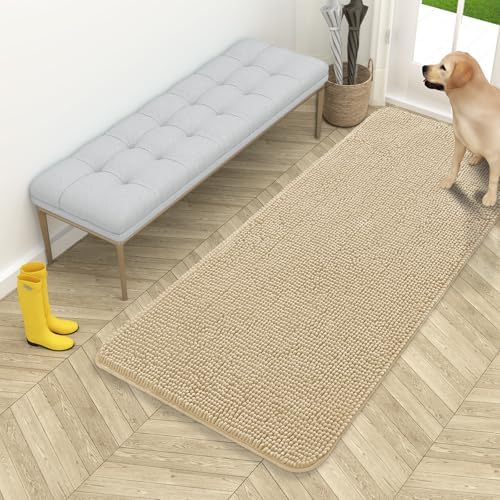 OLANLY Dog Door Mat for Muddy Paws 54x24, Super Absorbent Chenille Mud Mat by OLANLY