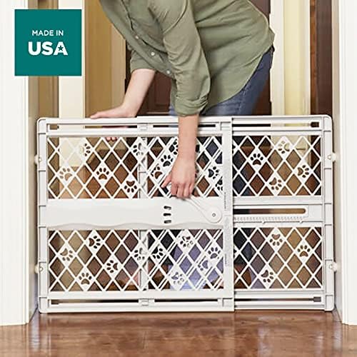 MYPET North States Paws Portable Pet Gate: 26-40" Wide. Pressure Mount. No tools needed. Made in USA. Dog Gate 23" Tall, Expandable, Durable Dog Gates for Doorways, Light Gray - Image 5