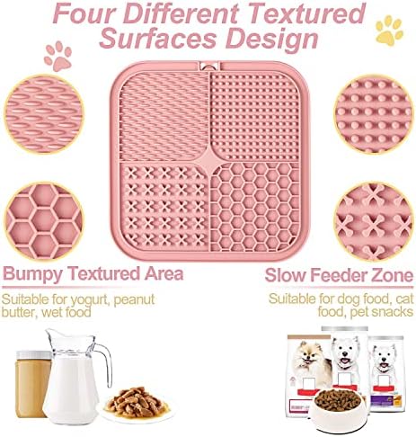 LUKITO Lick Mat for Dogs & Cats 2 Pack with Suction Cups, Dog Lick Mat for Anxiety Relief, Dog Toys to Keep Them Busy, Peanut Butter Lick Pads for Boredom Reducer, Perfect for Bathing Grooming - Image 2