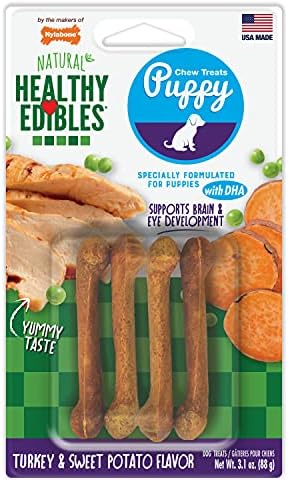 Nylabone Healthy Edibles Puppy Dog Treats, 4 Count by Nylabone