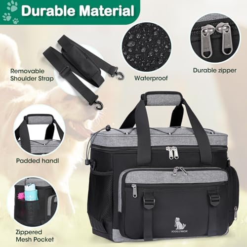 IGOLUMON Dog Travel Bag Pet Travel Bags Set for Supplies with Travel Bowls - Image 5