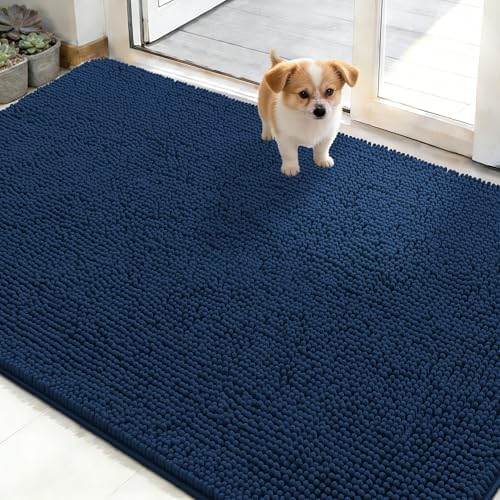 OLANLY Dog Door Mat for Muddy Paws 50x30, Super Absorbent Chenille Mud Mat by OLANLY