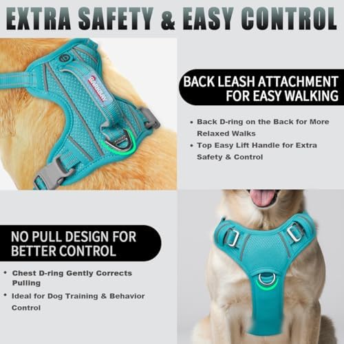BARKBAY Dog Harness for Large Dogs No Pull Dog Vest ID Tag Pocket - Image 3