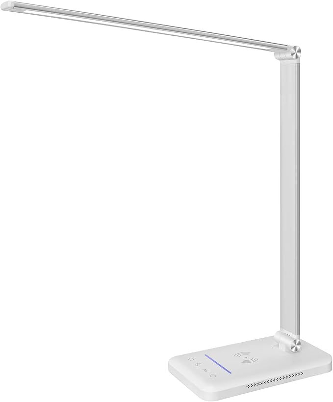 LED Desk Lamp with Night Light, Fast Wireless Charger, USB Charging Port, 10 Brightness, 5 Color Modes, Dimmable Bedside Table Lamp for Bedroom, Touch Control, Auto Timer, 1200Lux Super Bright - Image 9