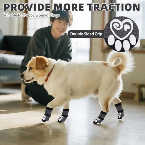 KOOLTAIL Dog Socks for Hot/Cold Pavement to Prevent Licking Paws,Dog Boots&Paw Protector for Hardwood Floors Anti Slip,Traction Control Booties for Small Medium Large Senior Dogs,XS - Image 4