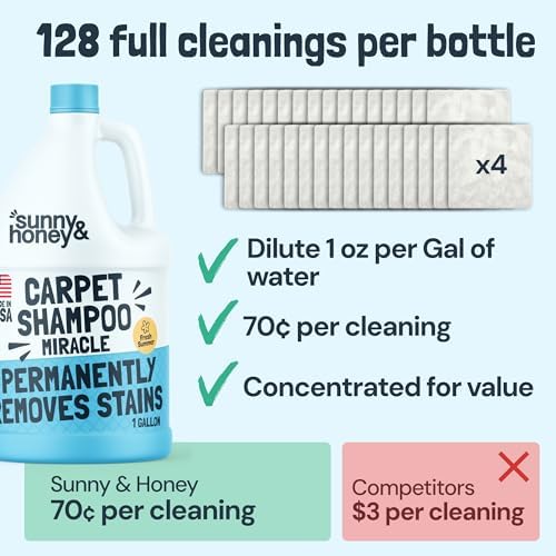 Sunny & Honey Carpet Cleaner Shampoo Solution for Machines, 1 Gal Summer - Image 6