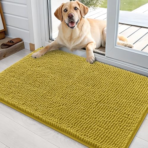 OLANLY Dog Door Mat for Muddy Paws 36x24, Super Absorbent Chenille Mud Mat by OLANLY