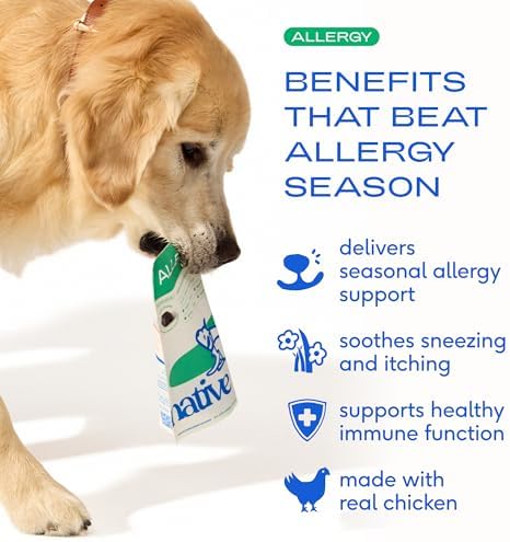 Native Pet Dog Allergy Chews for Medium Breeds - Itchy Skin and Seasonal Itch Support - Colostrum, Probiotics, Spirulina - 60 Chews - Image 2