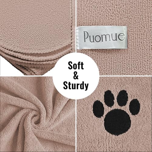 Puomue Microfiber Dog Towels for Drying Dogs, Super Absorbent and Soft Pet Grooming Towel, 40 Inch X 23.6 Inch, Perfect for Large, Medium or Small Dogs (Camel, 40"X23.6" - 1pack) - Image 2