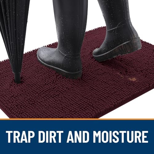 OLANLY Dog Door Mat for Muddy Paws 30x17, Super Absorbent Chenille Mud Mat - Image 2