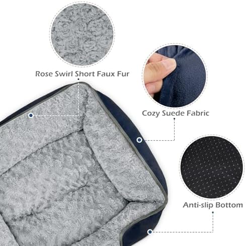 INVENHO XX-Large Dog Bed Rectangle Washable Orthopedic Soft Calming Sleeping Durable Pet Cuddler with Anti-Slip Bottom - Image 4