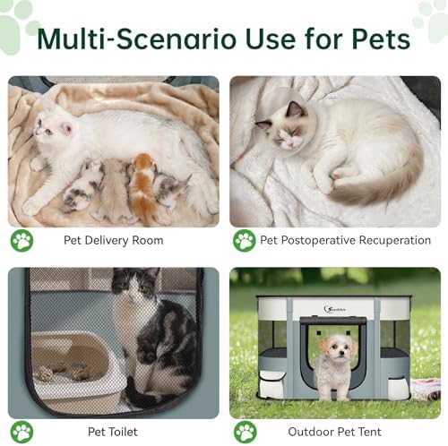 Siedihit 28" Dog Playpen,Cat Puppy Pen, Pet Portable Crate Indoor Outdoor - Image 3