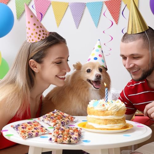 Pasimy 200 Pcs Paw Dog Treat Bags Clear Cellophane, Halloween Color - Image 6