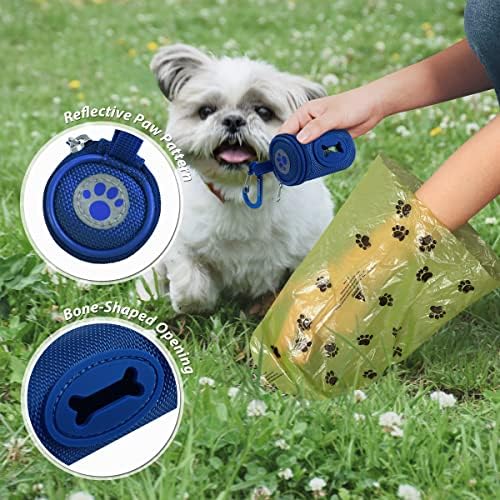 FURHAB Dog Poop Bag Holder for Leash with Carabiner Clip Soft Fabric - Image 3
