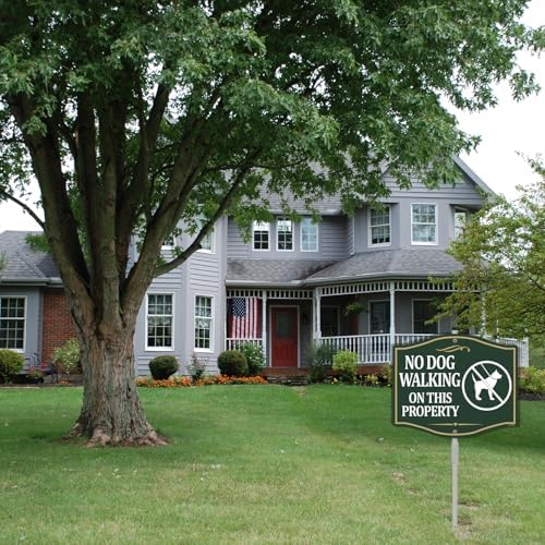 No Dog Walking On This Property Sign Private No Dogs Allowed Keep Off Grass 12" x 10" With 28" Long Metal StakesWith Stand Aluminum Outdoor Use Yard Business - Image 4