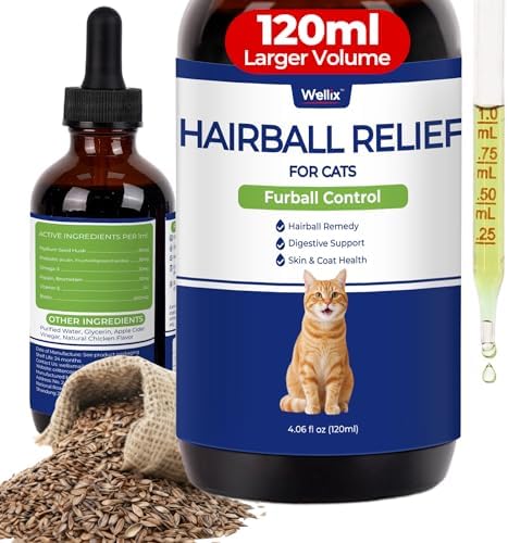 Wellix 120ml Cat Hairball Remedy Drops, Hairball Treatment & Control by Wellix
