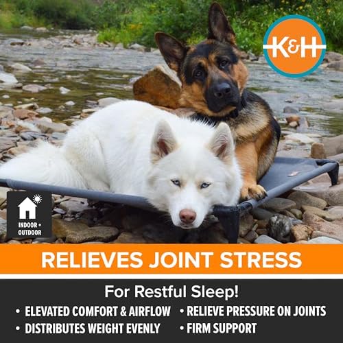 K&H Outdoor Elevated Dog Bed for XL & Giant Pets, Gray, Jumbo 56x38in - Image 3