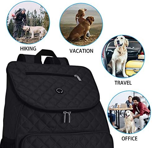 BAGLHER Dog Travel Bag, Airline Approved Pet Supplies Backpack, Dog Travel Backpack with 2 Silicone Collapsible Bowls and 2 Food Baskets, Black - Image 5