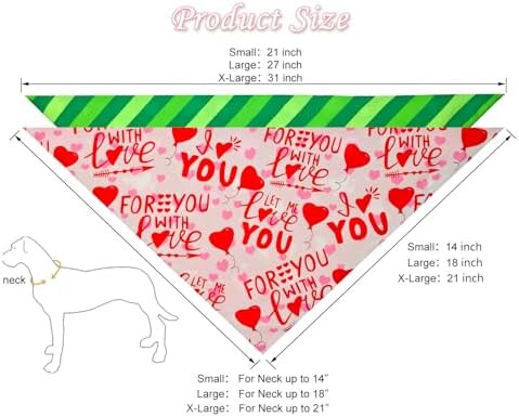 Valentine's & St. Patrick's Day Dog Bandana Set 2PCS-Small,Holiday Party Costumes,Pet Scarves for Boys and Girls,Dog Outfit Gifts for Small Dogs and Cats,Diverse Festive Styles - Image 2