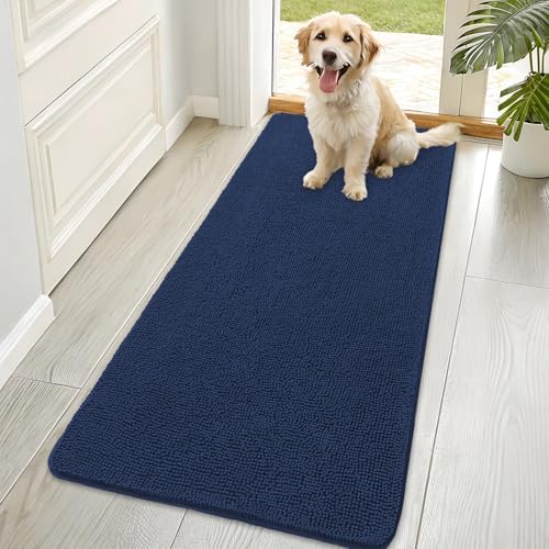 OLANLY Dog Door Mat for Muddy Paws 70x35, Super Absorbent Chenille Mud Mat by OLANLY