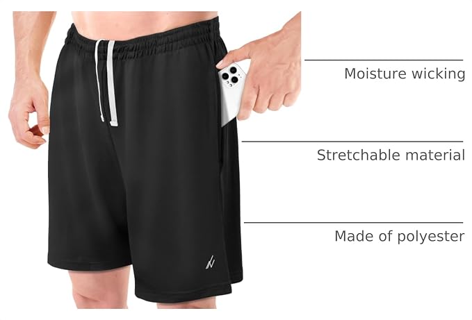 Quick Dry Knit Men's Athletic Shorts Loose-Fit Running Workout Gym Shorts - Image 4