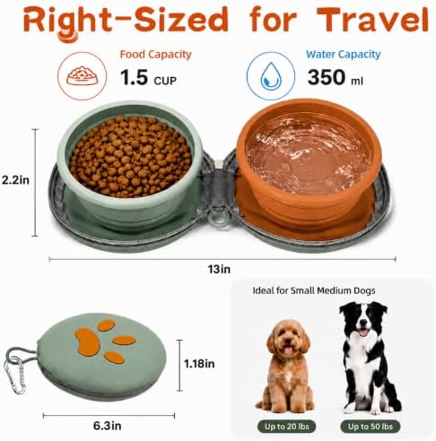 2-in-1 Collapsible Dog Travel Bowl Portable Silicone Carabiner - Image 3