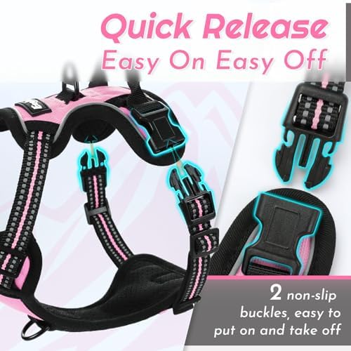 Eagloo Dog Harness for Small Dogs, No Pull Pet Vest with 2 Leash Clips - Image 6