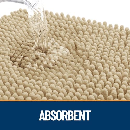 OLANLY Dog Door Mat for Muddy Paws 70x35, Paw Print Design Chenille Mud Mat - Image 3