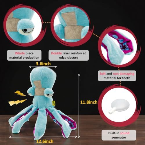 Octopus Dog Toys Squeaky Crinkle Plush Chew Toy for Small Medium Large - Image 5