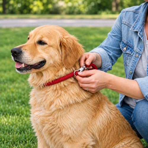 Resco Nylon Dominant Dog Collar for Training and Handling, 20", Red - Image 4