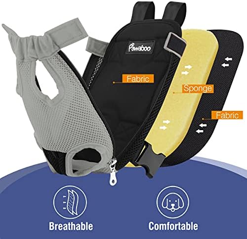 Pawaboo Pet Carrier Backpack, Adjustable Pet Front Cat Dog Carrier Backpack Travel Bag, Legs Out, Easy-Fit for Traveling Hiking Camping for Small Medium Dogs Cats Puppies, Extra Large, Gray - Image 5
