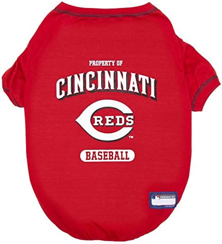 MLB Cincinnati Reds Dog T-Shirt, Medium. - Licensed Shirt for Pets Team Colored with Team Logos. - Premium Stretchable Materials for The Comfort of Your Dog & cat. by PETSFIRST