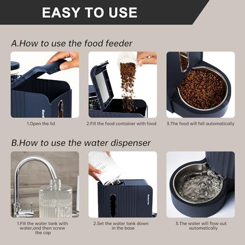 Gravity Automatic Cat Feeder, Water & Food Dispenser Set, Stainless Bowls - Image 6