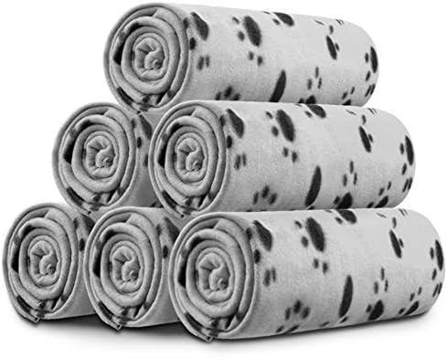 Comsmart Dog Blankets, 6 Pack Fleece Pet Blankets, 39x31 inches, Grey by Comsmart