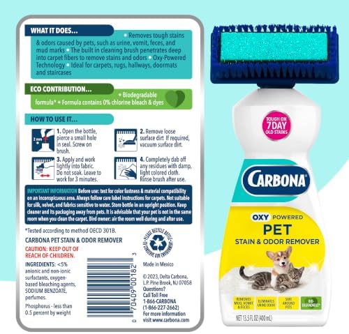Carbona 2-in-1 Oxy-Powered Pet Stain & Odor Remover, 13.5 Fl Oz - Image 7